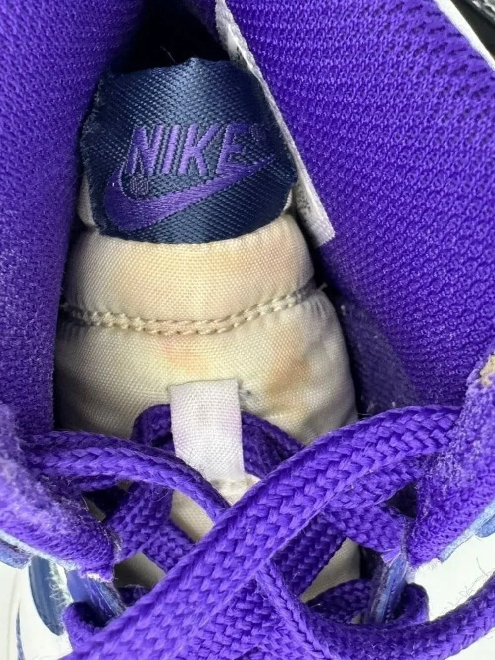 Nike Dunk High Sneakers DH9753-100 Electro Purple/Navy/White Shoes Youth Size 1Y